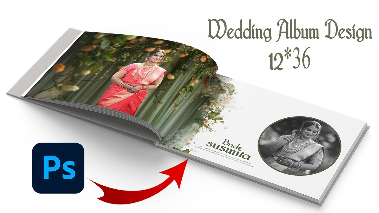 Wedding Album Design 12*36 In Photoshop Tutorial Step By Step.