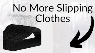 Slim Velvet Hangers That Save So Much Closet Space-gifted