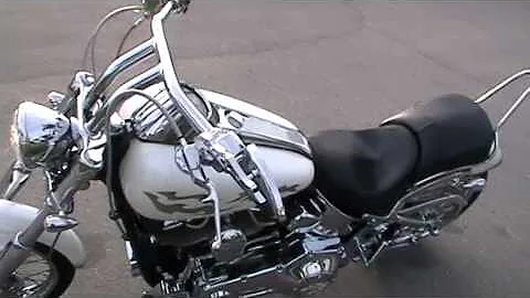 2002 FXSTDI, HARLEY DAVIDSON, SOFTAIL DEUCE, CUSTOM WHITE PAINT, VANCE AND HINES, HIGH FLOW