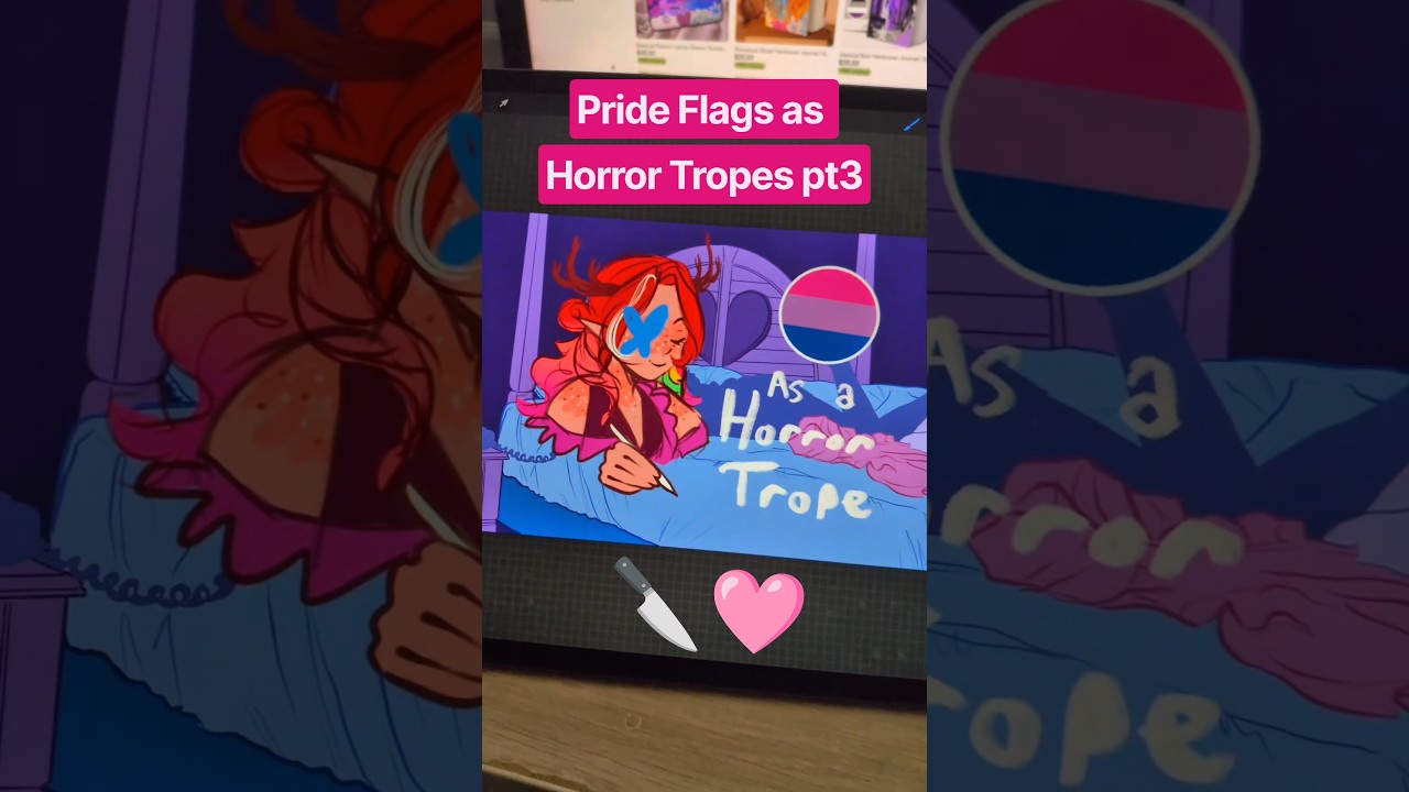 Your pride flag as a horror movie! 💖🏳️‍🌈 | #bisexual #lgbt #pride #horror #halloween #slasher