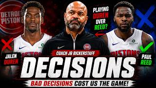 Coach JB has DECISIONS after Pistons fall to Cavs 112-103