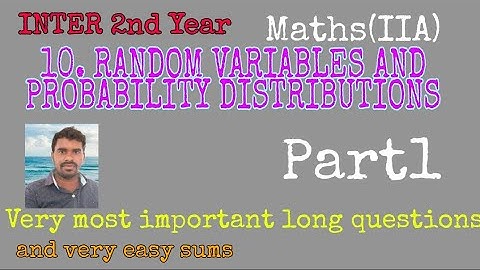 RANDOM VARIABLES part1 /very important long questions by Nagaraju Sir