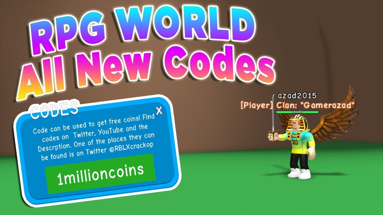New Codes Roblox Rpg World Youtube