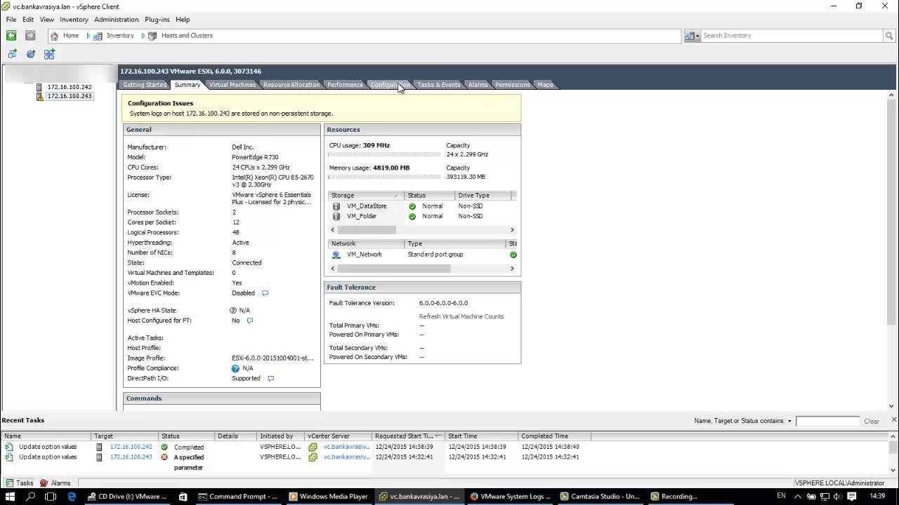 System logs on host are stored on non persistent storage YouTube