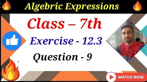 exercise 12.3 question 9 class 7 maths cbse ncert algebraic expressions | ex 12.2 q 9