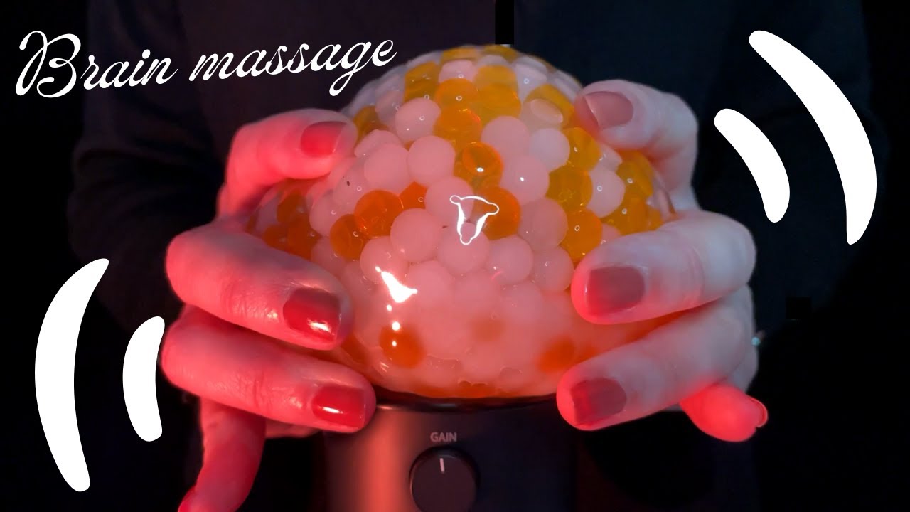 ASMR - Brain massage with stress ball, orbeez ball with amazing sounds for relaxing (No talking)