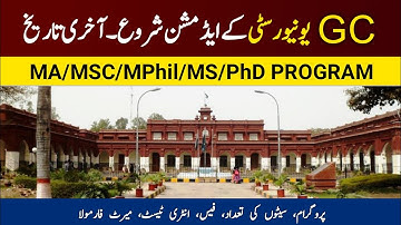 GCUF Admission 2020 Open MA/MSC/MPhil/MS/PhD Program Apply Online | GCUF Merit List 2020