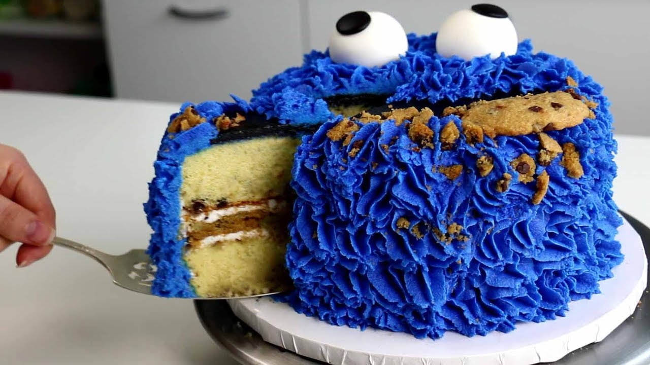 Cookie Monster Cake Made With Cookies Youtube