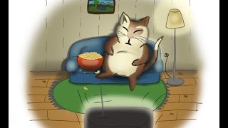 Fat Couch Cat Art Time Lapse