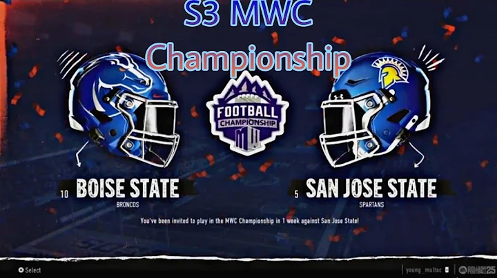 Boise State Dynasty Mode S3 MWC Championship vs drewk2013 (San Jose State) In College Football 25.
