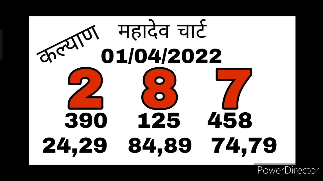 Kalyan=01/04/2022=Mahadev chart jodi ank pana fix chance dekho 👍🤞 YouTube