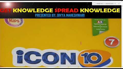 COMPUTER ICON 10 PART-1 CLASS-7 CH-2 WINDOWS 7
