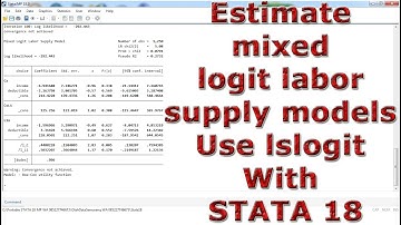 Estimate mixed logit labor supply models Use lslogit With STATA 18