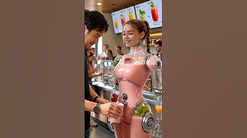 "AI robot girl making fresh juice in a futuristic style 🍹🤖✨" #airobot #juicemaker #ai #robot #2025