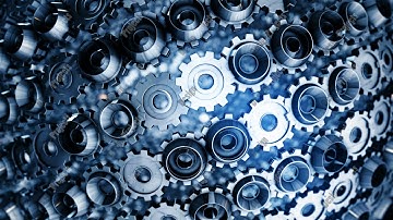 Metal Gears rotating in looped animation. 4K.