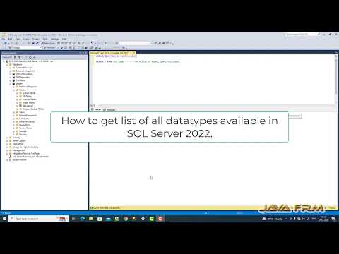 How to get list of all datatypes available in SQL Server 2022