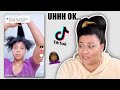 Reacting to Tik Tok NATURAL HAIR HACKS.. 🤦🏽‍♀️ This gotta stop 😩