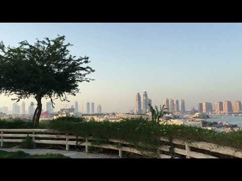 Relaxing View 🌳🌿🌆 and Sounds at Katara Hills - Qatar 🇶🇦