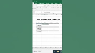 Excel Formula Tricks - How to Find Day, Month & Year from Date  | #shorts 25, #excel_shorts