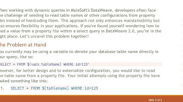 How to Read Values from a Property File in a Select Query in DW 2