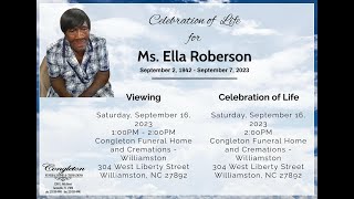 Homegoing Celebration for Ms. Ella V. Roberson