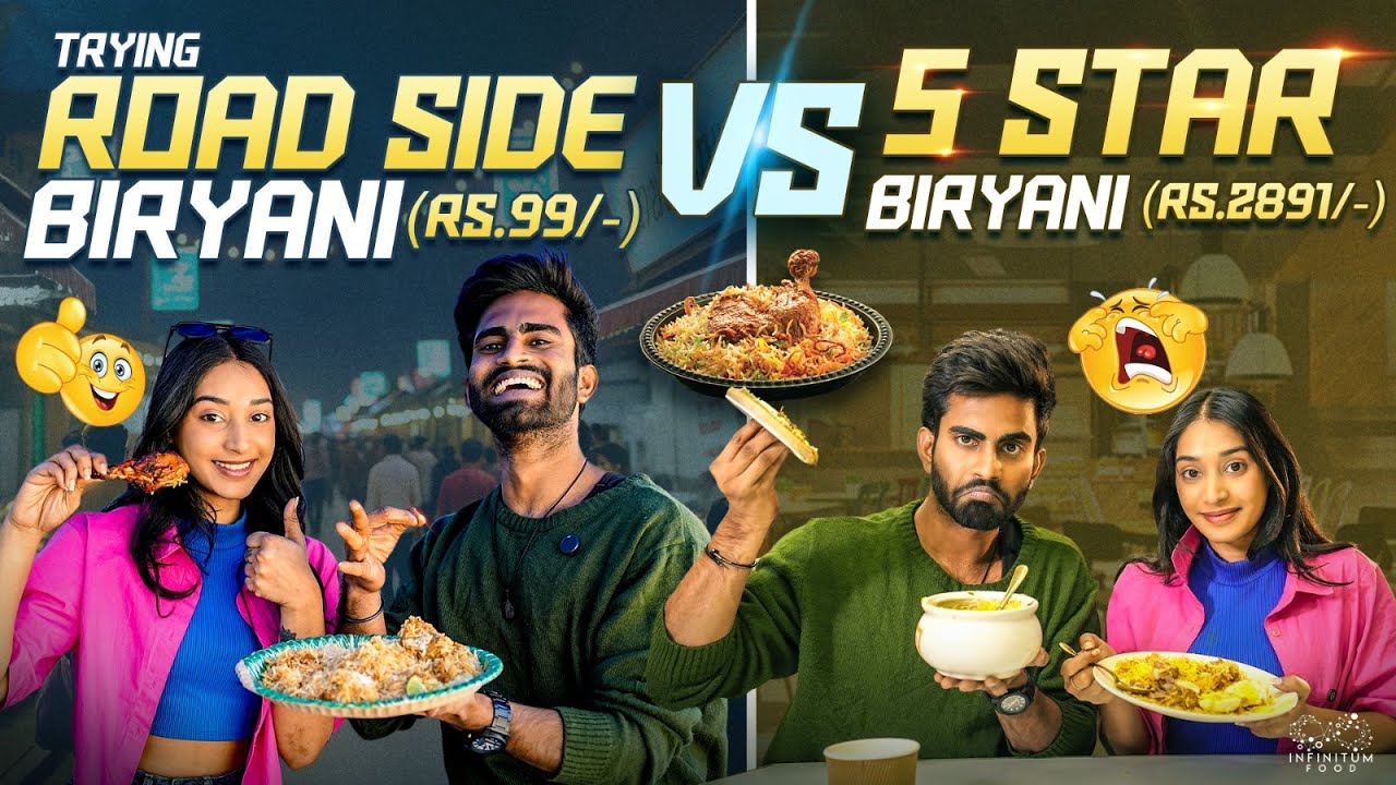 Road side Biryani vs 5 Star Biryani || Rohith Pasupuleti || Chandu Charms || Infinitum Food