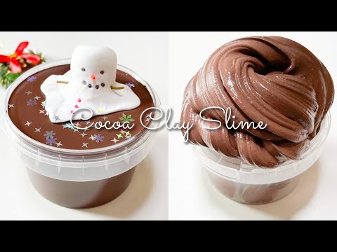 【ASMR】⛄️マシュマロココアスライム☕️【音フェチ】POLYMER CLAY SLIME 슬라임 史莱姆