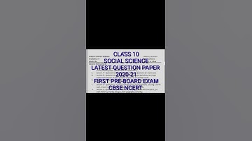 CBSE CLASS 10 Social Science QUESTION PAPER  2020-2021 FIRST PRE-BOARD EXAM  | #shorts