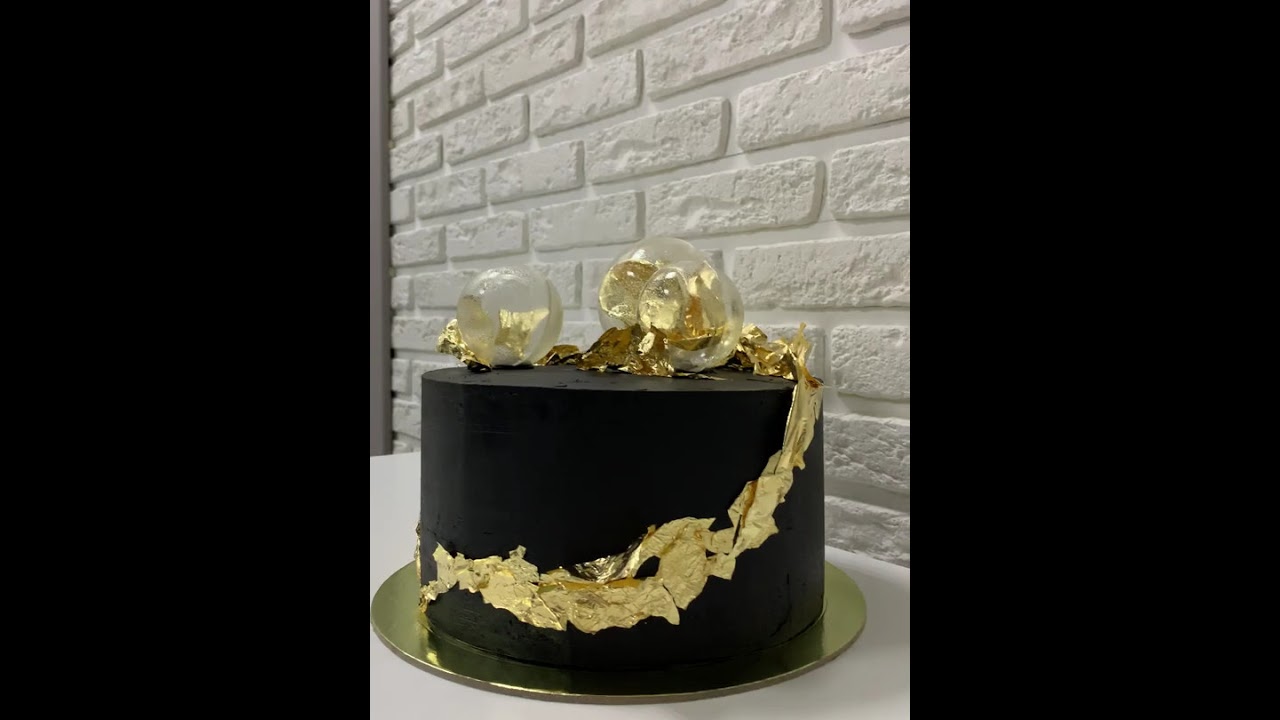Торт Черный С Золотом Фото
