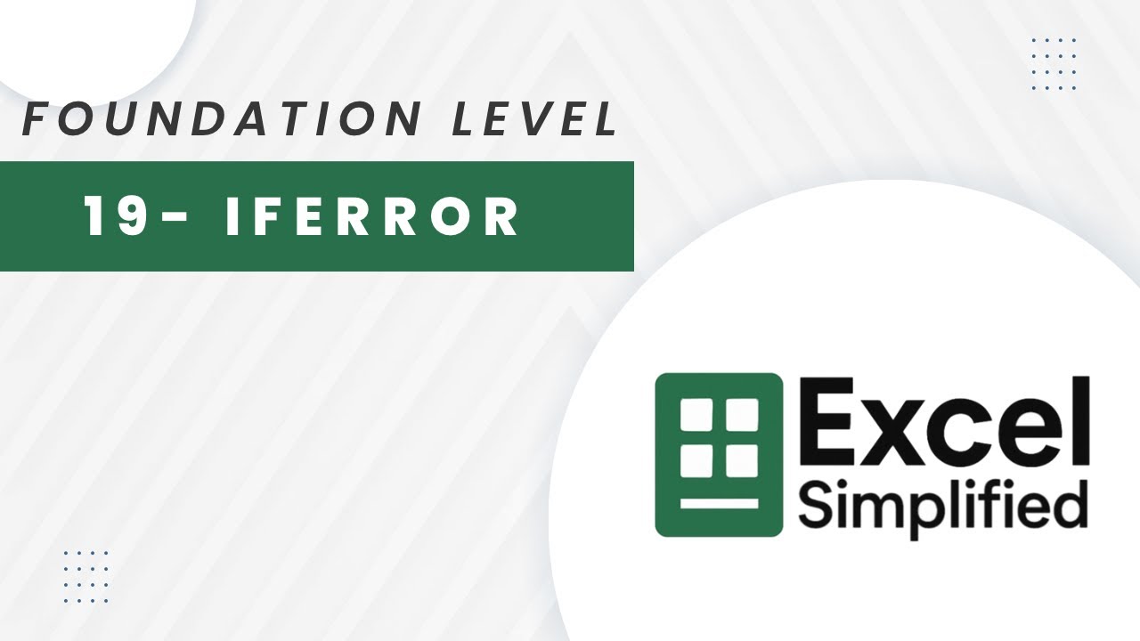 Excel Foundation – IFERROR for Clean Reports | Learn Excel in Arabic | دالة IFERROR إكسل بالعربي