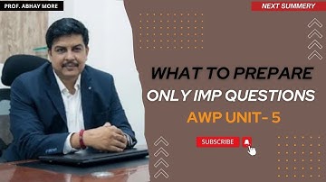 AWP Important Questions Unit -5 TYBSC IT Sem-5 | How to Prepare For Exam | AWP Question PaperPattern