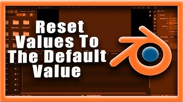Blender Tutorial: How To Reset Values To The Default Value In Blende