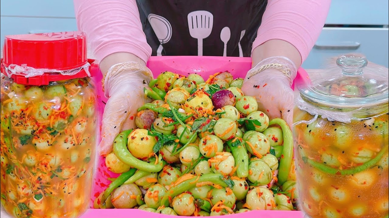 زيتون التفاحي بدون نقع بدون مراره وخلطه تخليل من الاخر