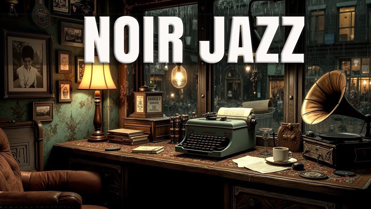 Идеальная Атмосфера Нуар для Учебы в Дождливый День: Ностальгия, Винтажная Машинка и Музыка.
