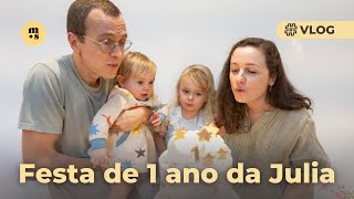 Festa de aniversário de 1 ano da Julia em casa - tema estrelas