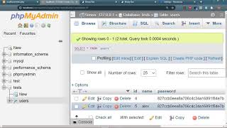 login system with session creation and password encryption