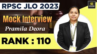 RPSC JLO 2023 | Mock Interview | Pramila deorar | Rank -110 | Utkarsh Law Classes