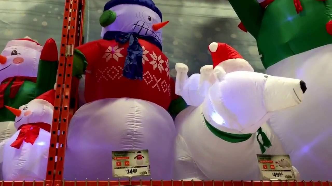 Two Very Happy Home  Depot  Christmas Blow  Up  Decorations  