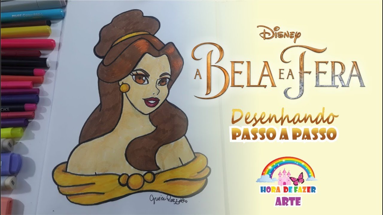 Como desenhar a Bela, de Bela e a Fera | Passo a passo - YouTube