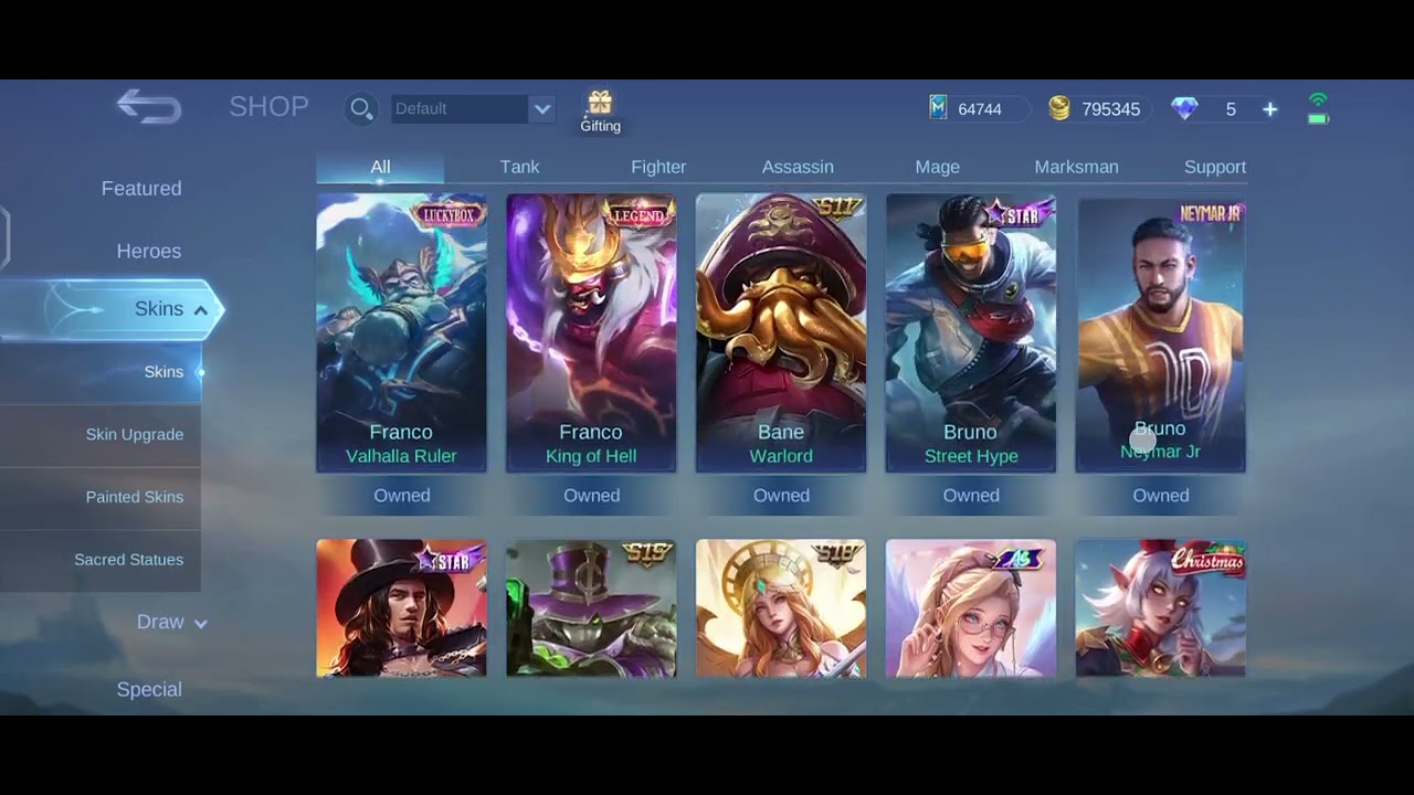 MLBB Skins collection World Collector 2015 to 2025 - YouTube