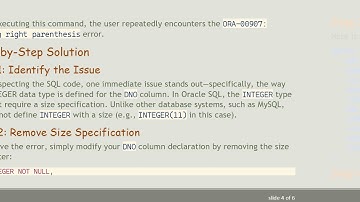 Resolving ORA-00907: Missing Right Parenthesis Error in Oracle 10G