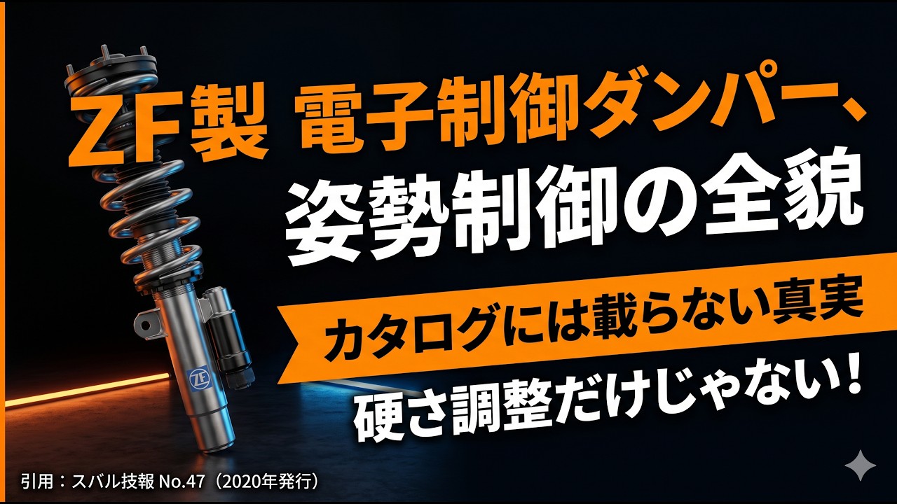 レヴォーグ STiスポーツEX 純正電子制御ダンパー（ZF製）サスペンション4本 ZF製電子制御ダンバー、姿勢制御の全貌！～カタログに載らない真実、型