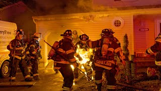 Fire Fighter Catches Fire Two Alarm Structure Fire Brick New Jersey 2/10/24 (No Injuries)