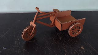 How to make cardboard cycle rikshaw / cardboard cycle