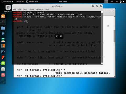 tarball file creation in linux - YouTube