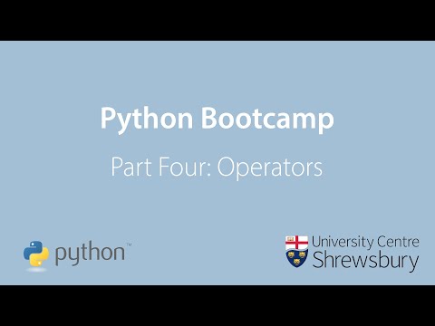 Python Bootcamp Part Four: Operators