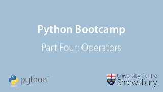 Python Bootcamp Part Four: Operators