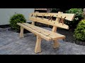 Wooden bench with backrest