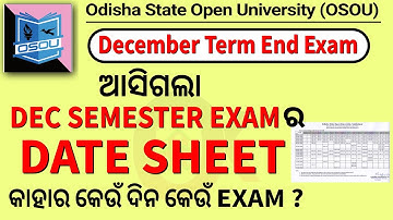 Osou Exam Date sheet // Assignment Exam // Osou Exam 2022 // Osou Exam 2023 / Odia knowledge Academy