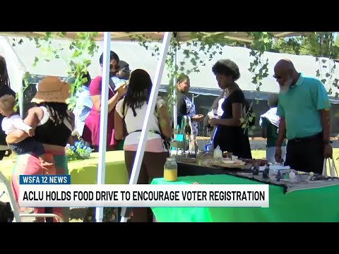 ACLU Of Alabama Holds Food Drive To Encourage Voter Registration 